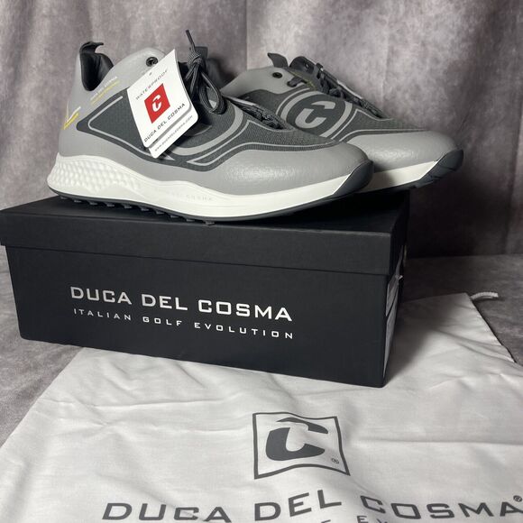 NEW DUCA DEL COSMA Tomcat Golf Shoes Waterproof Light Grey Mens 9 US 42 EU - Picture 1 of 8